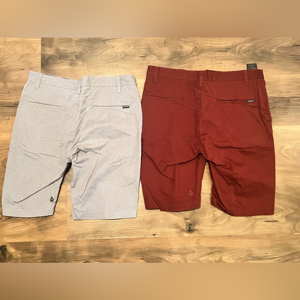Volcom shorts size 32 grey and red pair